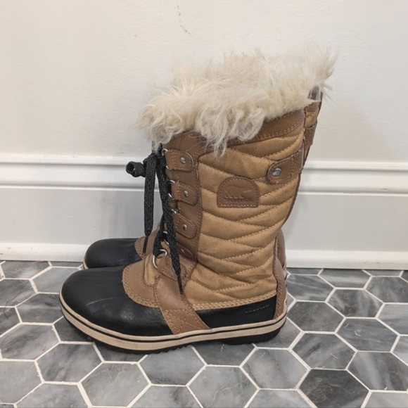 Sorel Women's Tan Tofino Waterproof Faux Fur Trim Winter Snow Boots Size 3 - Picture 4 of 9